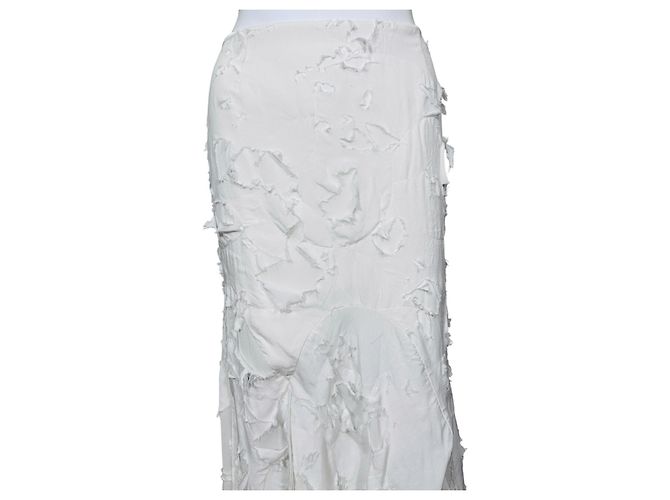 Autre Marque AVAVAV Falda midi blanca efecto rasgado Blanco - vista 2