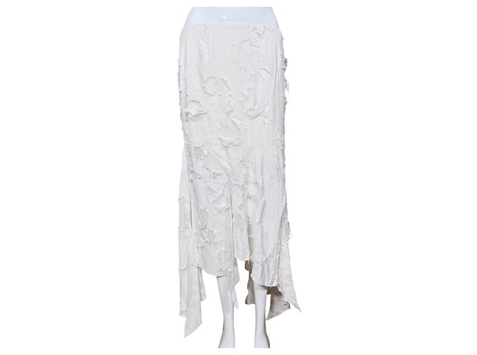 Autre Marque AVAVAV Falda midi blanca efecto rasgado Blanco - vista 3