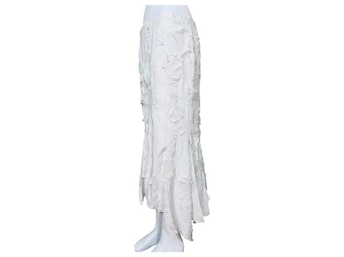 Autre Marque AVAVAV Falda midi blanca efecto rasgado Blanco - vista 4