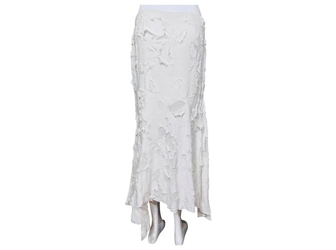 Autre Marque AVAVAV Falda midi blanca efecto rasgado Blanco - vista 5