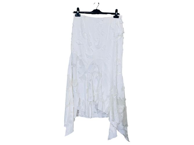 Autre Marque AVAVAV Falda midi blanca efecto rasgado Blanco - vista 6