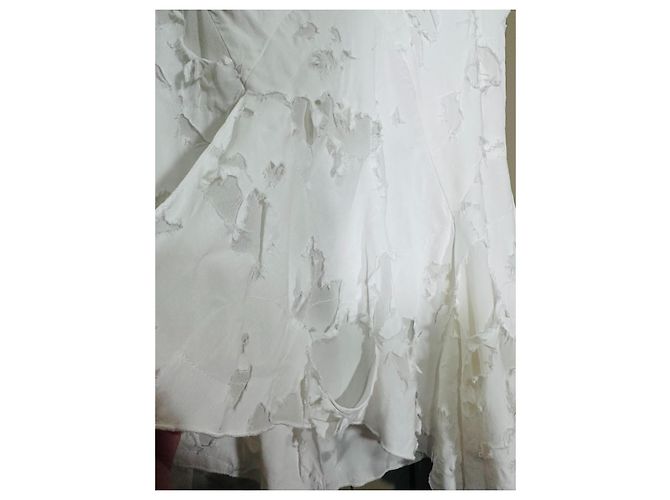 Autre Marque AVAVAV Falda midi blanca efecto rasgado Blanco - vista 7