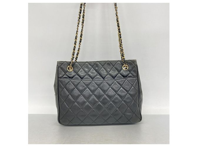 Timeless Chanel Matelassé Lammleder Chain Tote Bag Schwarz - Ansicht 10