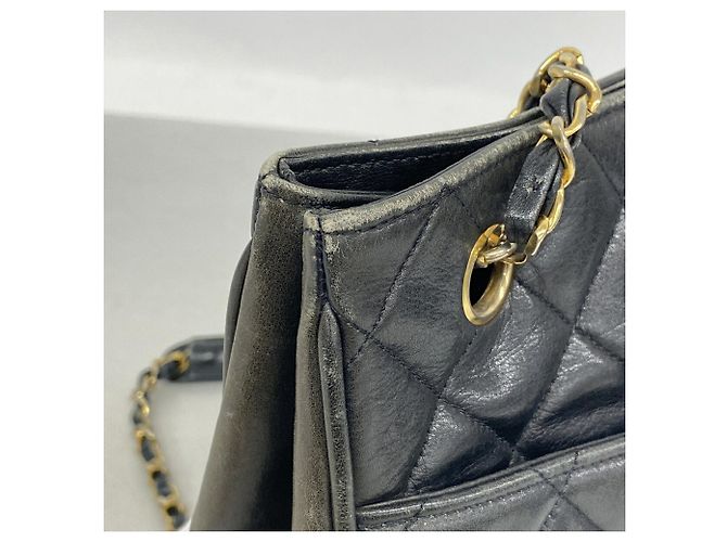 Timeless Chanel Matelassé Lammleder Chain Tote Bag Schwarz - Ansicht 7