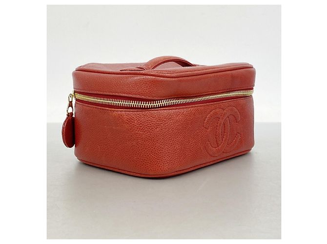 Bolso Vanity Chanel de piel de becerro granulada roja - vista 2