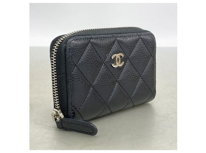 Monedero Chanel de piel de becerro granulada negra Negro - vista 2
