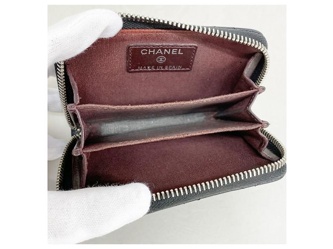 Monedero Chanel de piel de becerro granulada negra Negro - vista 3