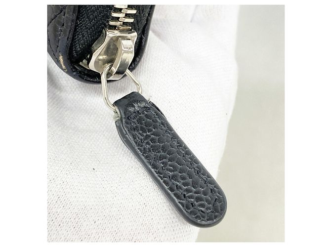 Monedero Chanel de piel de becerro granulada negra Negro - vista 7