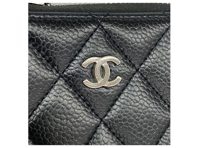 Monedero Chanel de piel de becerro granulada negra Negro - vista 8
