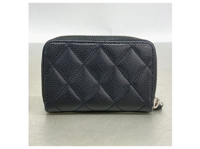 Monedero Chanel de piel de becerro granulada negra Negro - vista 9