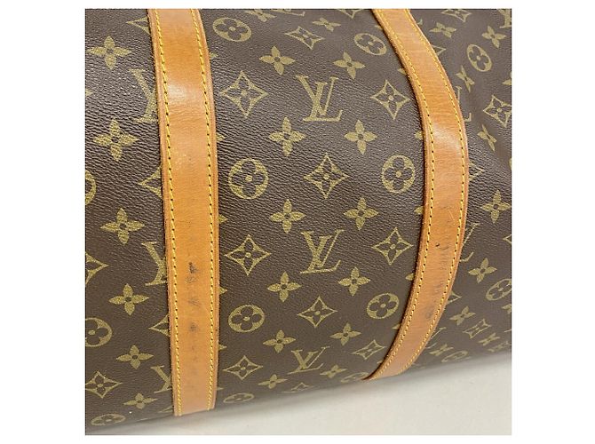 Louis Vuitton Brown Boston Monogram Keepall 55 Marrone - vista 10