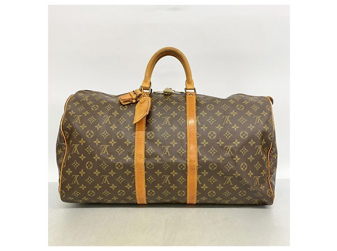 Louis Vuitton Brown Boston Monogram Keepall 55 Marrone - vista 11
