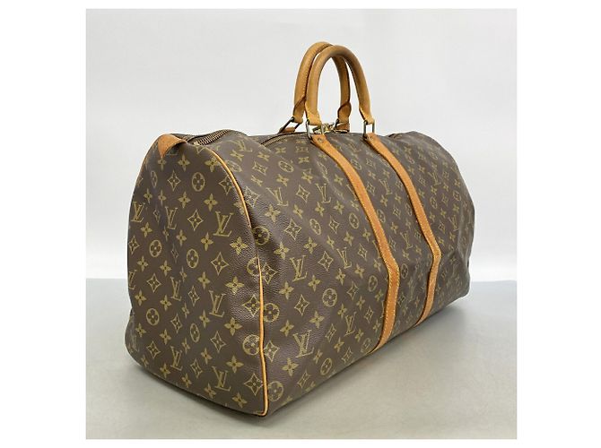 Louis Vuitton Brown Boston Monogram Keepall 55 Marrone - vista 2