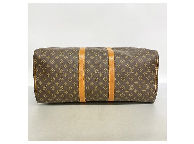 Louis Vuitton Brown Boston Monogram Keepall 55 Marrone - vista 3