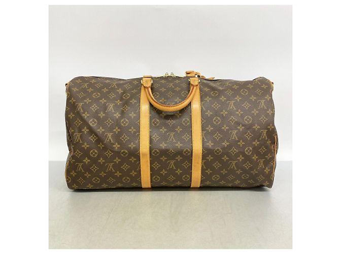 Louis Vuitton Boston Monogram Keepall Bandoulière 55 Marrone - vista 14