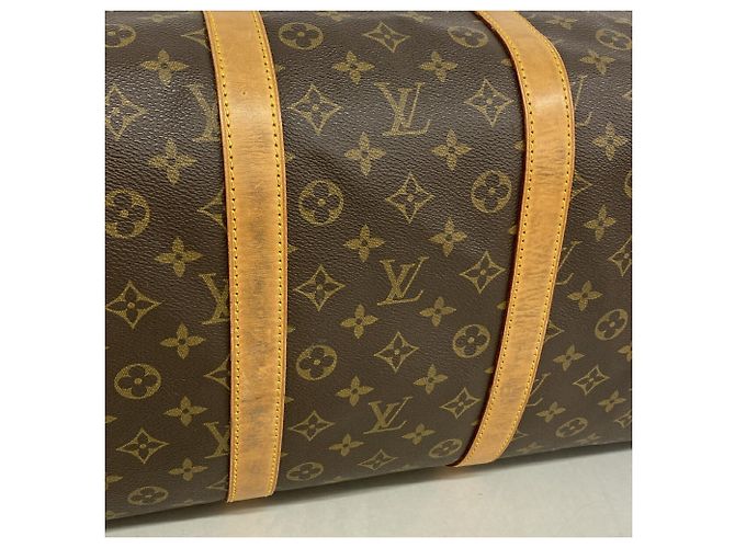 Louis Vuitton Boston Monogram Keepall Bandoulière 55 Marrone - vista 6