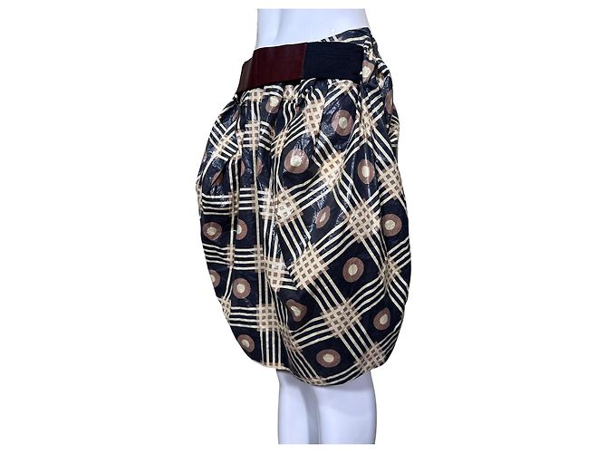 Marni Falda Bubble a cuadros marrón y beige Castaño Negro - vista 2