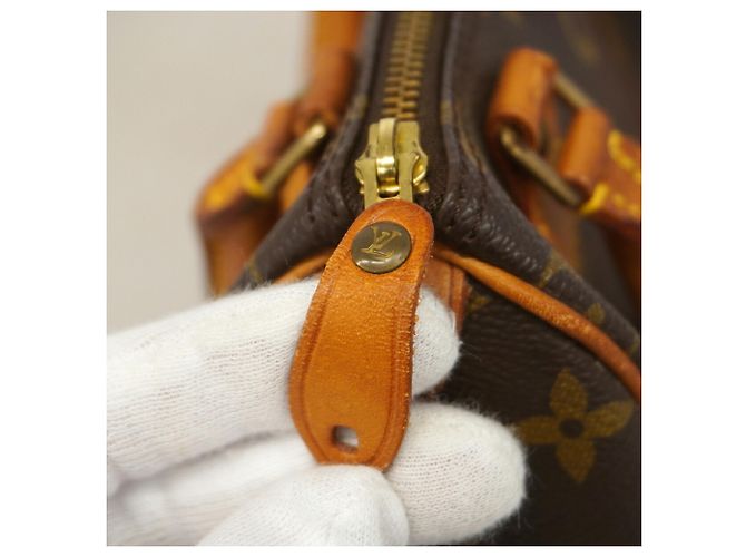Borsa a mano Louis Vuitton Monogram Mini Speedy Marrone - vista 10