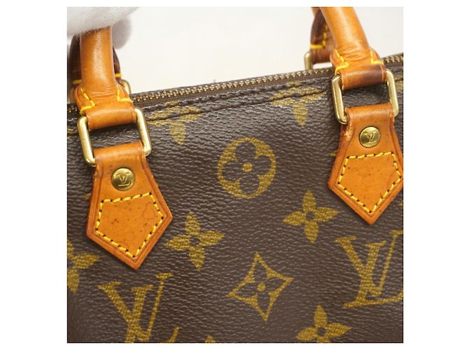 Borsa a mano Louis Vuitton Monogram Mini Speedy Marrone - vista 8