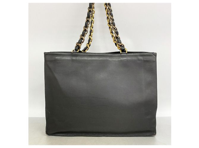 Borsa Tote Chanel in pelle di agnello nera Nero - vista 9