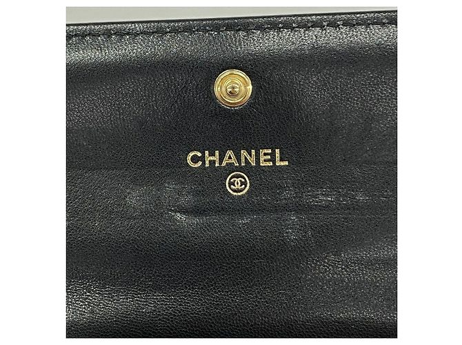 Cartera bi-fold Chanel de piel de cordero negra Negro - vista 4