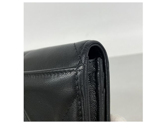 Cartera bi-fold Chanel de piel de cordero negra Negro - vista 5