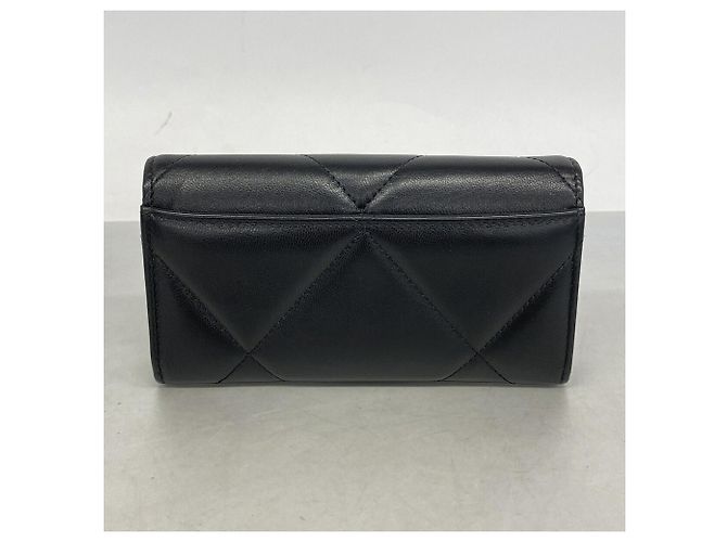 Cartera bi-fold Chanel de piel de cordero negra Negro - vista 7