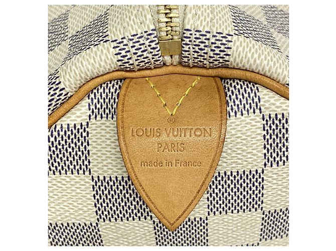 Borsa a mano Louis Vuitton Damier Azur Speedy 30 Bianco - vista 5
