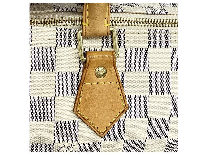 Borsa a mano Louis Vuitton Damier Azur Speedy 30 Bianco - vista 9