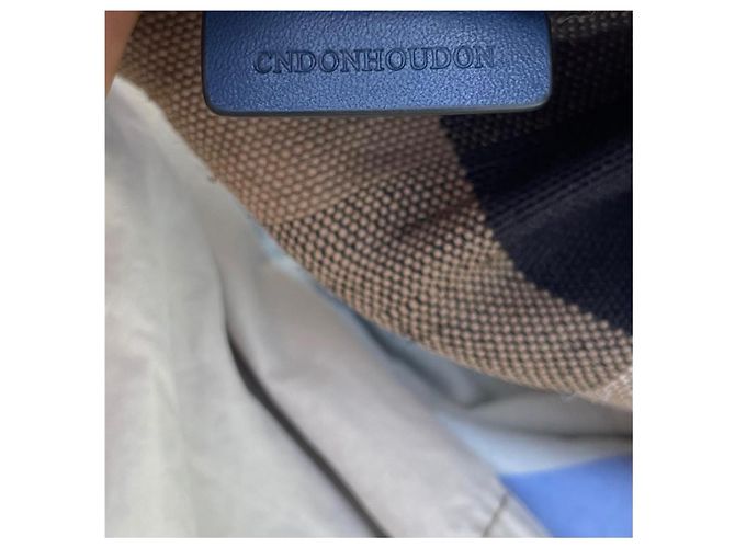 Burberry Borsa a Secchiello in Tela Check e Pelle Blu Navy Beige Marrone scuro - vista 5