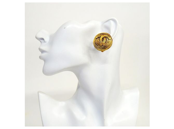 Chanel vergoldete Clip-Ohrringe Golden - Ansicht 3