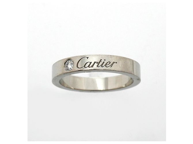 Cartier C de Ring in Platin mit Diamant - Ansicht 2