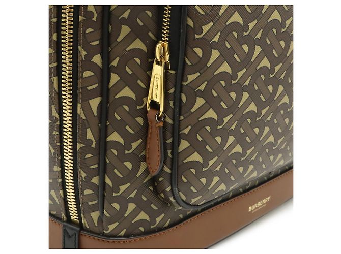 Burberry TB Monogram Print Backpack Brown Black Beige - view 10