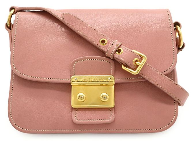 Miu Miu Pochette Schultertasche aus rosa Leder Pink - Ansicht 2