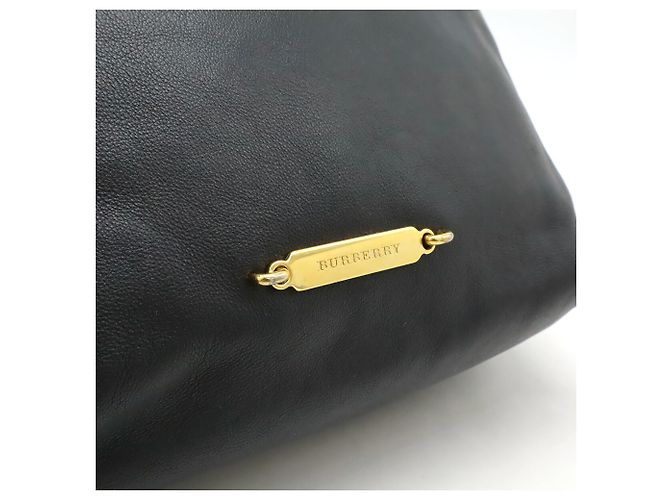 Borsa a tracolla in pelle Burberry Mega Check Marrone Nero - vista 8