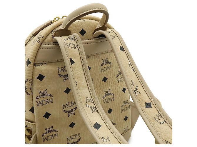 Mochila MCM Visetos Stark Mini Bege - vista 5