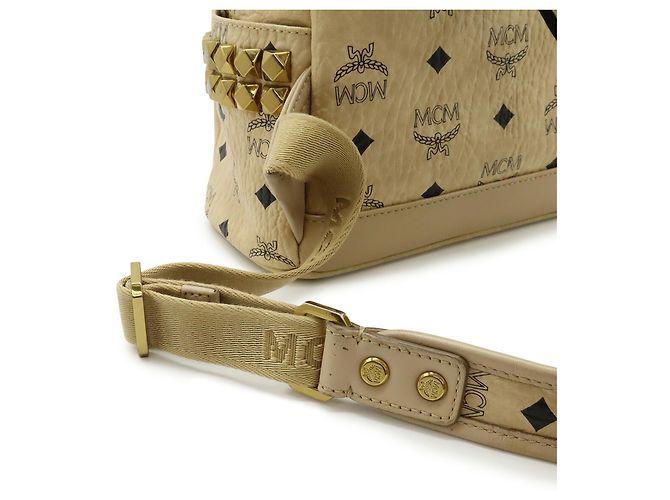Mochila MCM Visetos Stark Mini Bege - vista 6