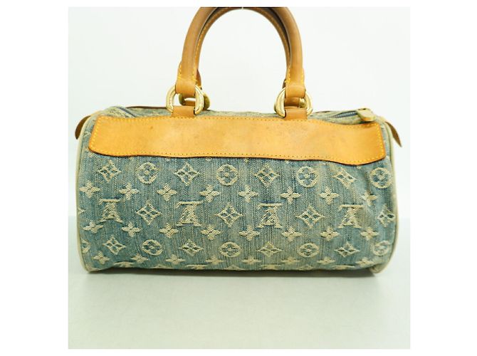 Borsa Louis Vuitton Monogram Denim Neo Speedy Blu - vista 12