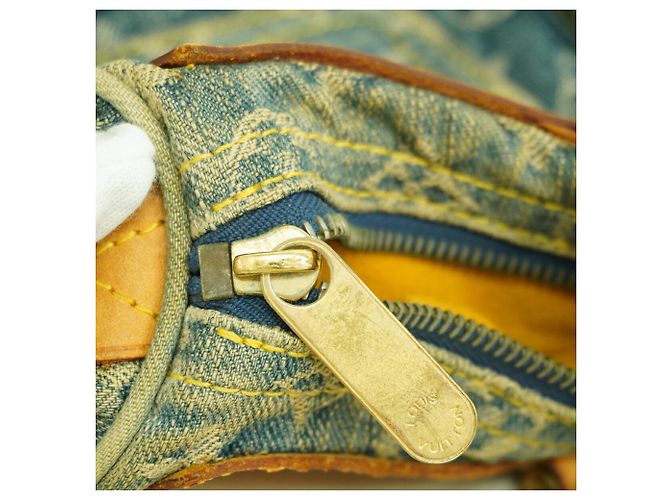 Borsa Louis Vuitton Monogram Denim Neo Speedy Blu - vista 9