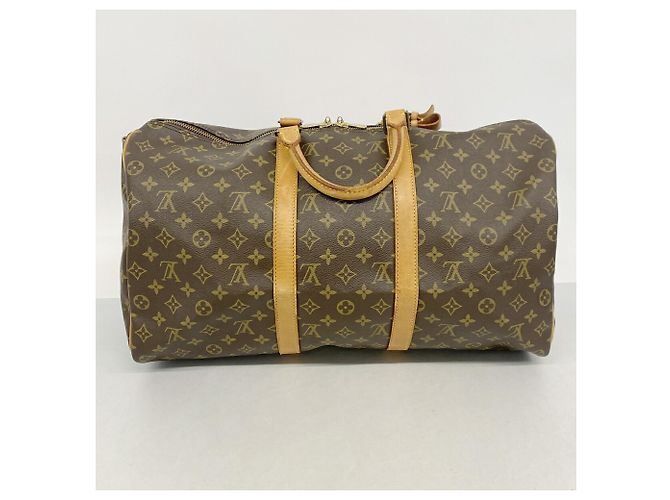 Louis Vuitton Boston Monogram Keepall Bandoulière 50 Braun - Ansicht 13