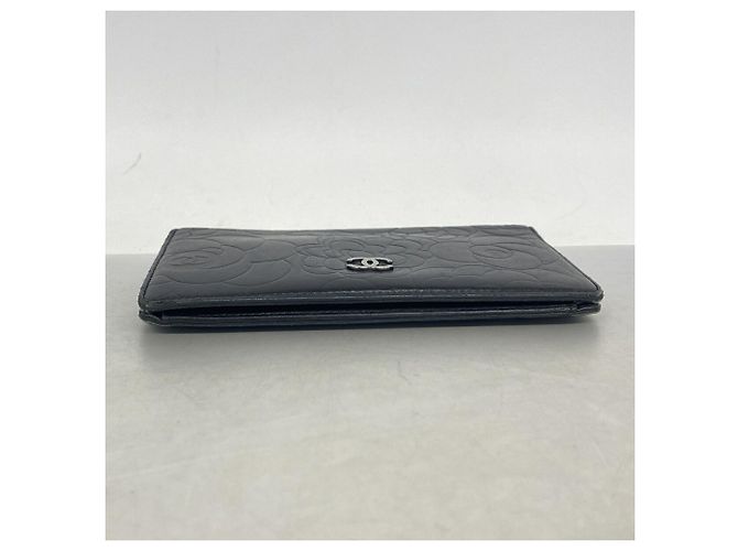 Portafoglio lungo Chanel in pelle di agnello nera Nero - vista 2