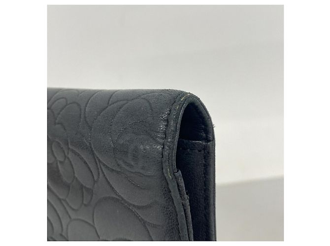 Portafoglio lungo Chanel in pelle di agnello nera Nero - vista 6