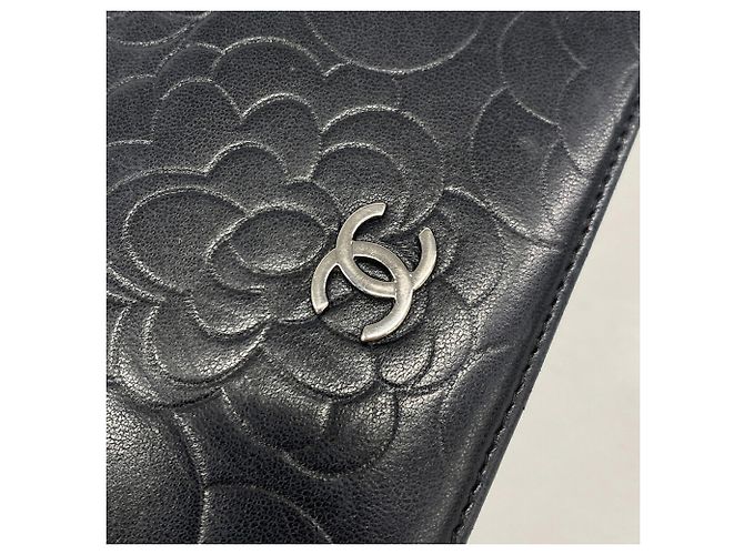 Portafoglio lungo Chanel in pelle di agnello nera Nero - vista 7