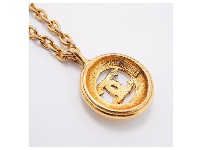 Chanel Coco Mark Circle vergoldete Halskette Golden - Ansicht 2