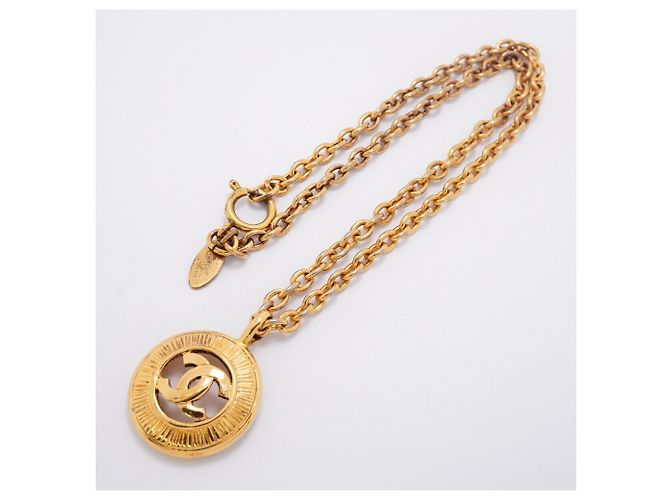 Chanel Coco Mark Circle vergoldete Halskette Golden - Ansicht 3