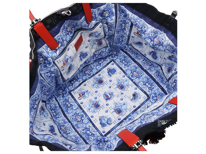 Borsa Tote/Spalla Christian Louboutin Portugaba Nero Bianco Rosso - vista 7