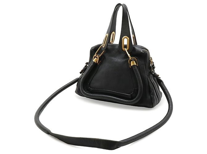 Borsa Chloé Paraty in pelle nera Nero - vista 3