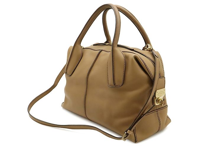 Tod's D-styling D-bag Mini Boston Handtasche Braun Beige - Ansicht 3
