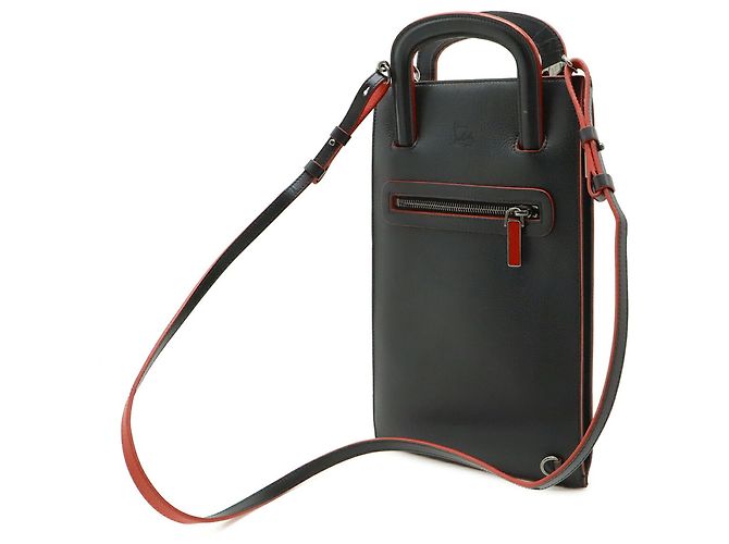 Borsa a mano Christian Louboutin TRIC TRAC Small Nero Rosso - vista 3