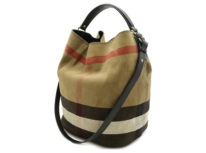 Burberry Ashby Medium Hobo Nova Check Schultertasche Braun Schwarz Rot - Ansicht 3